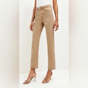 Reformation - Cynthia High Rise Straight Jeans Color: vintage marzipan